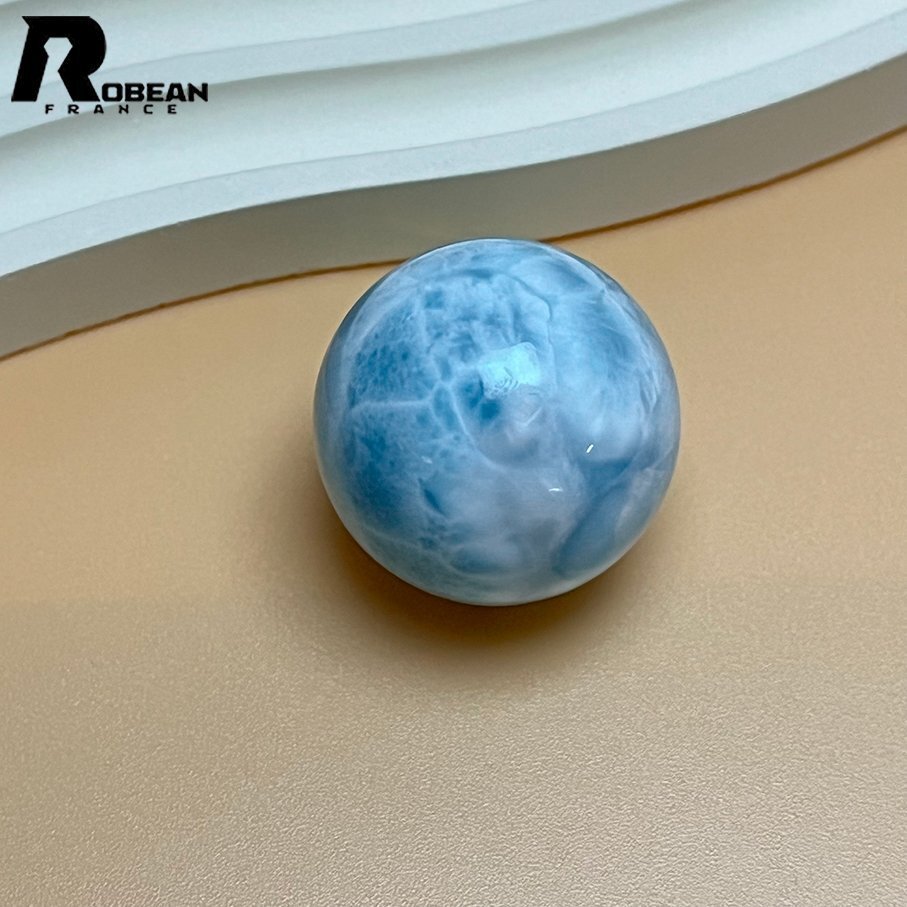 レア EU制 定価28萬円★ROBEAN?ドミニカ共和國産のラリマー★パワーストーン ブレスレット 天然石 ビーズ 1粒 綺麗 26.2mm ML807359