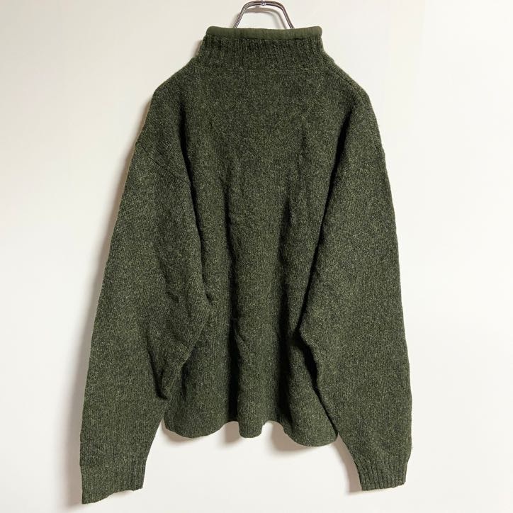古着 used　WOOLRICH　ウールリッチ　長袖ハーフジップニット　セーター　ハイネック　緑　グリーン　秋冬服　Lサイズ_画像2