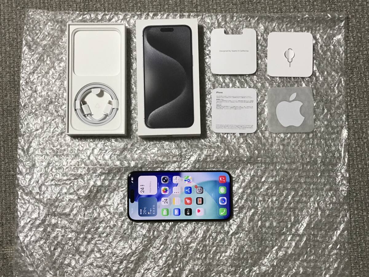 新品同様 Apple iPhone 15 Pro Max 1TB ブラックチタニウム MU6Y3J/A 国内版SIMロックフリー