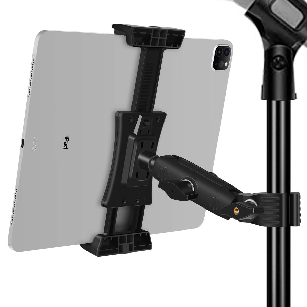 Peastrex Ipadスタンド、マイクスタンド、タブレット端末用スタンド、マイク音楽スタンドスタンド、回転調節可能、スーパーハ_画像1