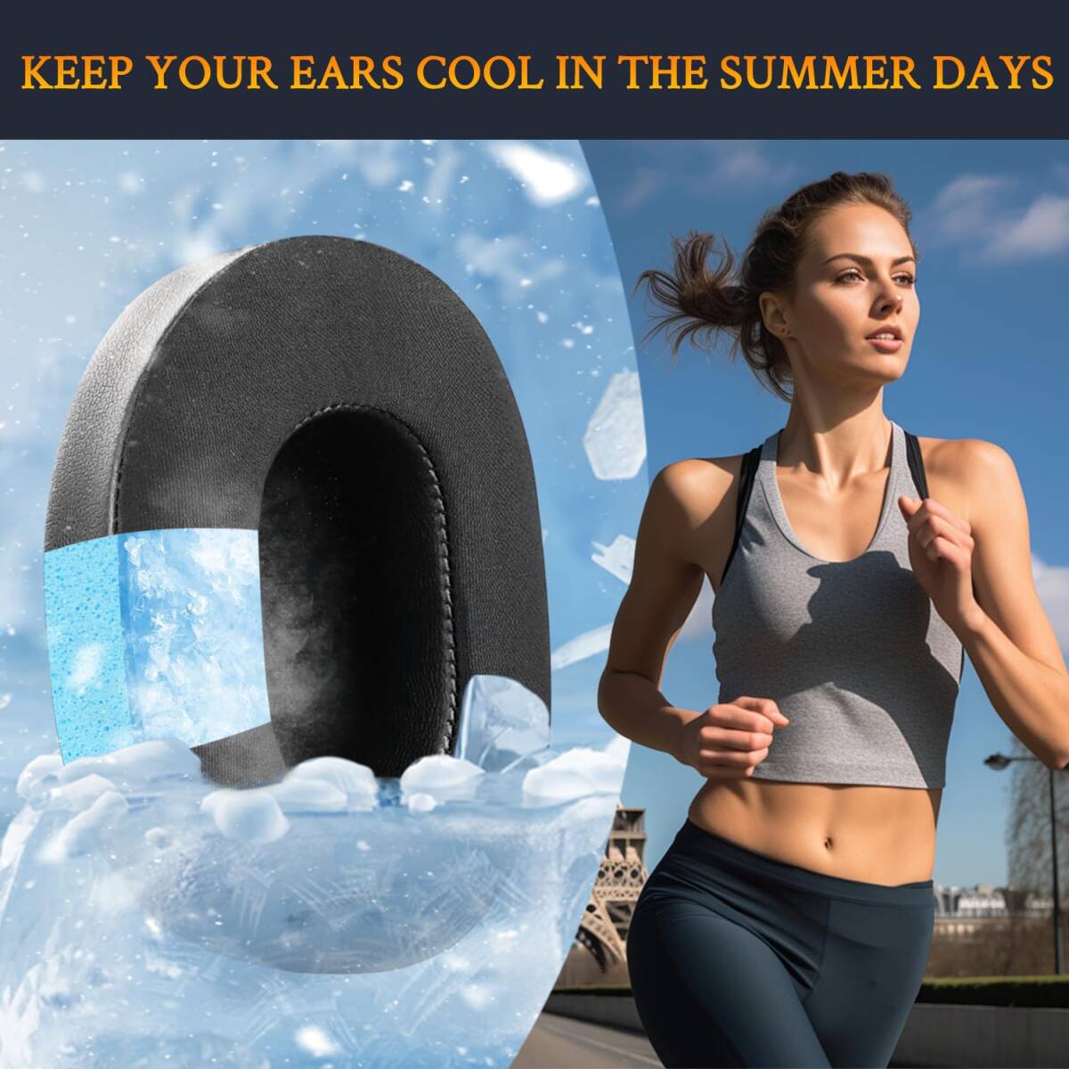 互換性 ヘッドホンパッド イヤークッション 用 ヘッドセット パッド Over-Ear Wireless ANC Venue 冷感_画像4