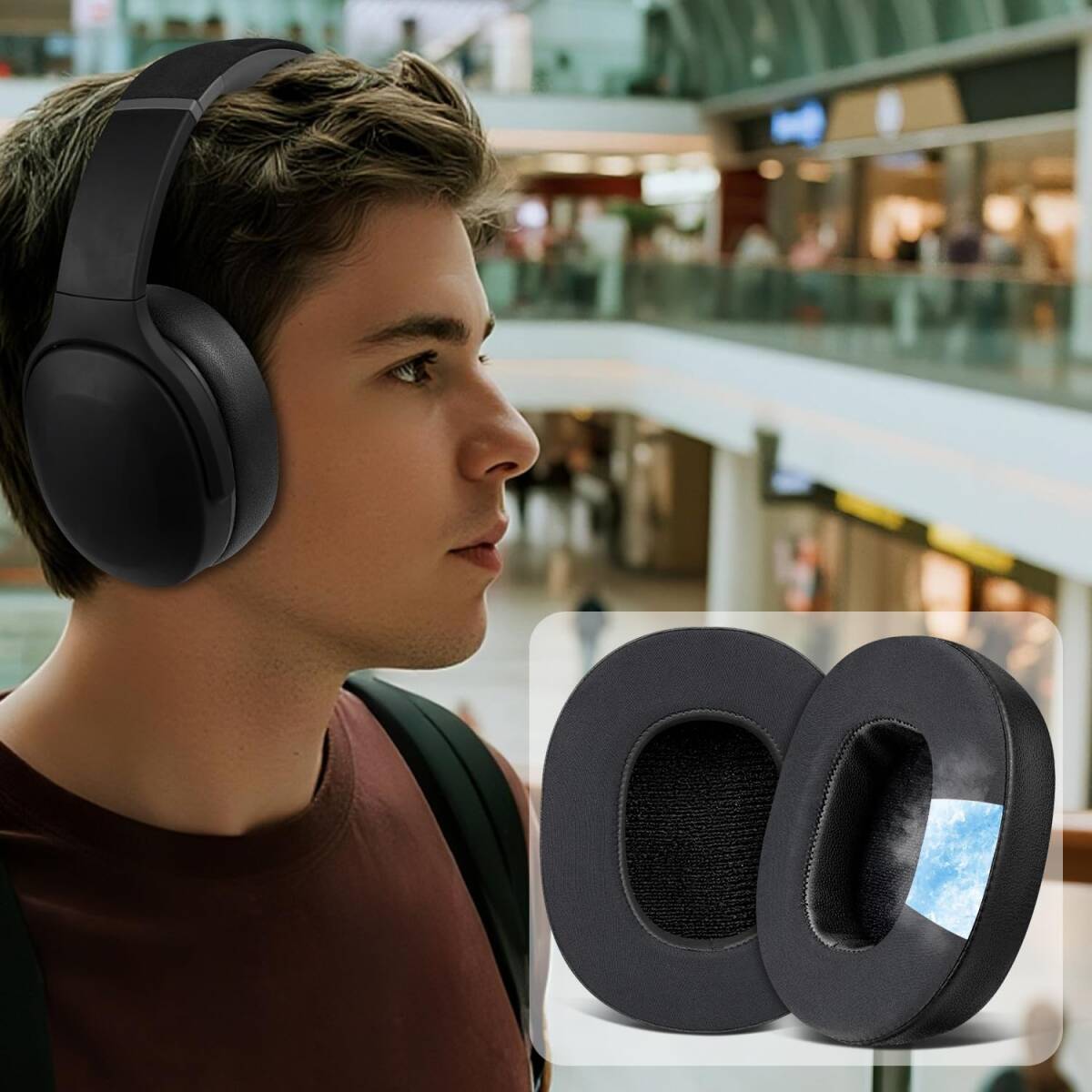 互換性 ヘッドホンパッド イヤークッション 用 ヘッドセット パッド Over-Ear Wireless ANC Venue 冷感_画像2