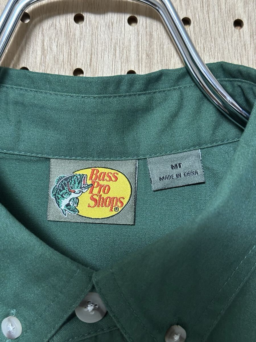 Bass Pro Shops SS Woven Shirt バスプロショップ 半袖シャツ ワークシャツ ボタンダウンシャツ グリーン 新品 未使用_画像5