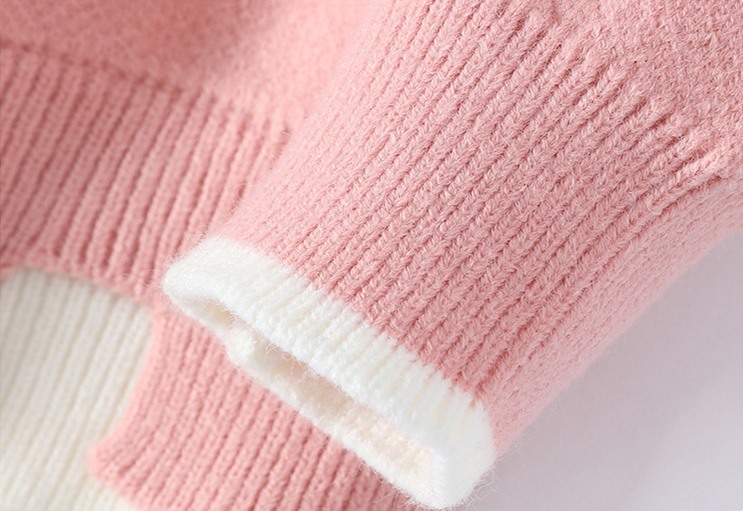 P953-L新品DCKMANY ウール混 クルーネック ニットセーター メンズ 秋冬 バイカラー 配色 厚手 暖かい 長袖 プルオーバー トップス/黒_画像8