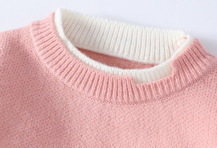 P953-L新品DCKMANY ウール混 クルーネック ニットセーター メンズ 秋冬 バイカラー 配色 厚手 暖かい 長袖 プルオーバー トップス/黒_画像7