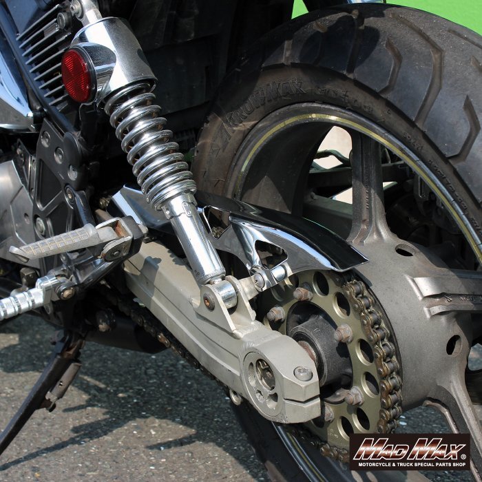 MADMAX バイク用品 KAWASAKI カワサキ ゼファー400/χ スチールメッキ製 チェーンケース/ZR400C ZEPHYR 旧車 修理 補修【送料800円】_画像5