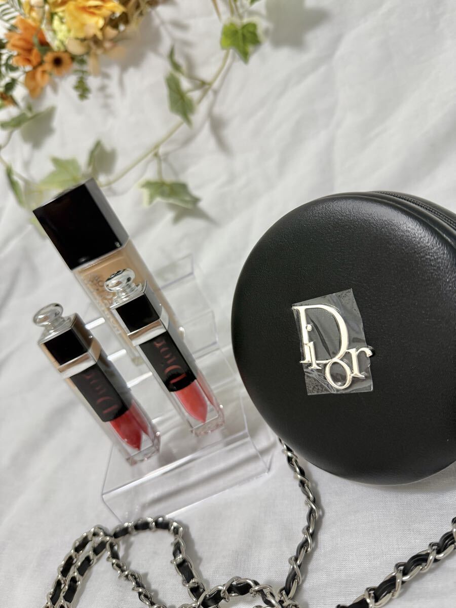Christian Dior クリスチャンディオール ノベルティ ショルダー ポーチ バッグ 口紅 リップカラー リキッドファンデーション