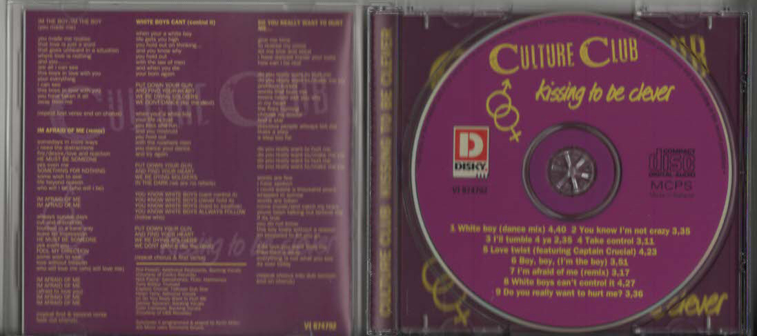 ★CULTURE CLUB カルチャー?クラブ｜Kissing to be clever キッシング?トゥ?ビー?クレヴァー／ミステリー?ボーイ｜PA-218｜1996年