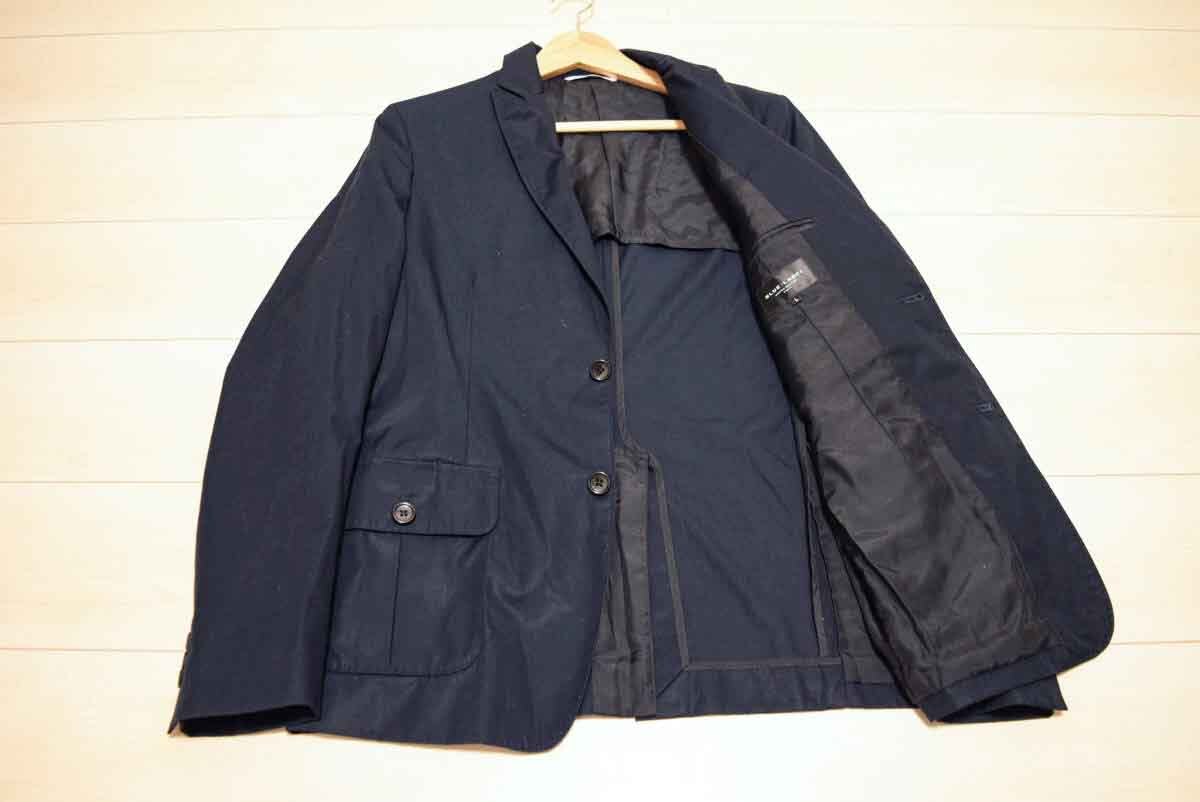 UNITED ARROWS ユナイテッド アローズ 2釦 コットン100% 紺 オールシーズン テーラード ブレザー ジャケット L (H0042513)_画像2