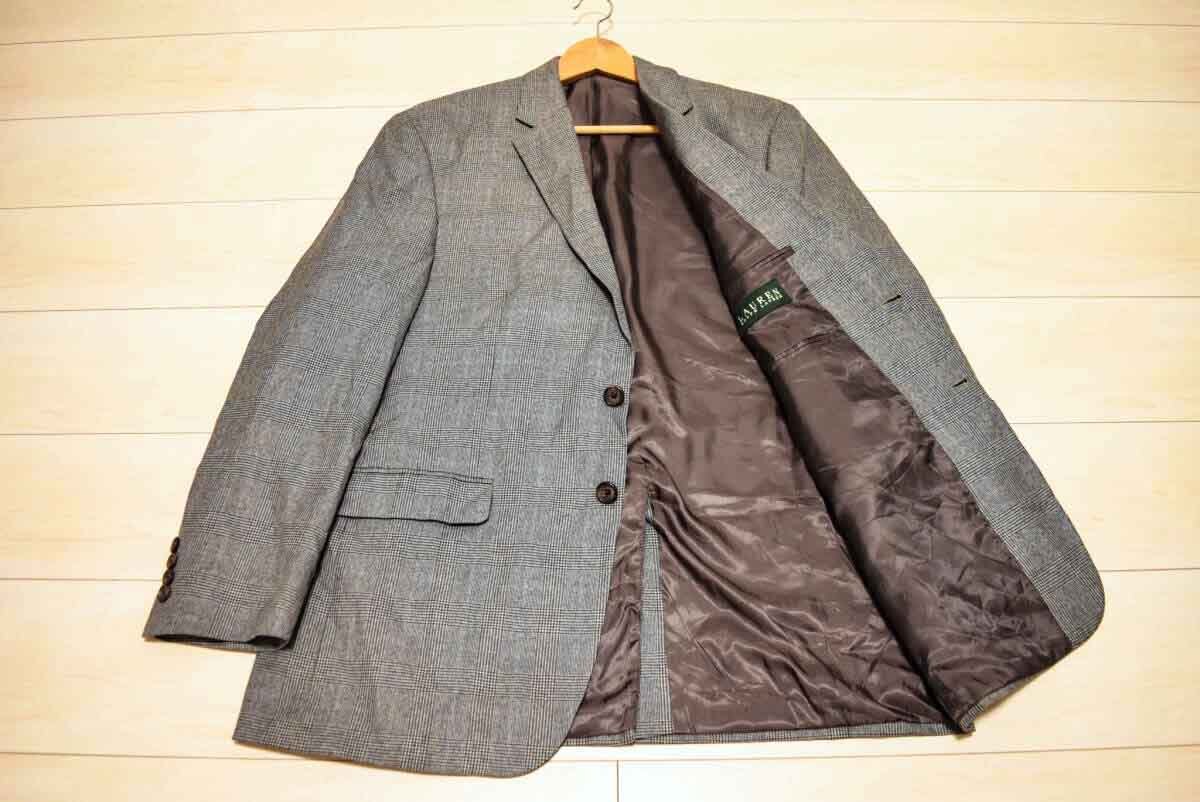 RALPH LAUREN ラルフローレン 2釦 レーヨン ポリ 上質手触り オールシーズン テーラード ブレザー ジャケット L (K0051407)_画像2