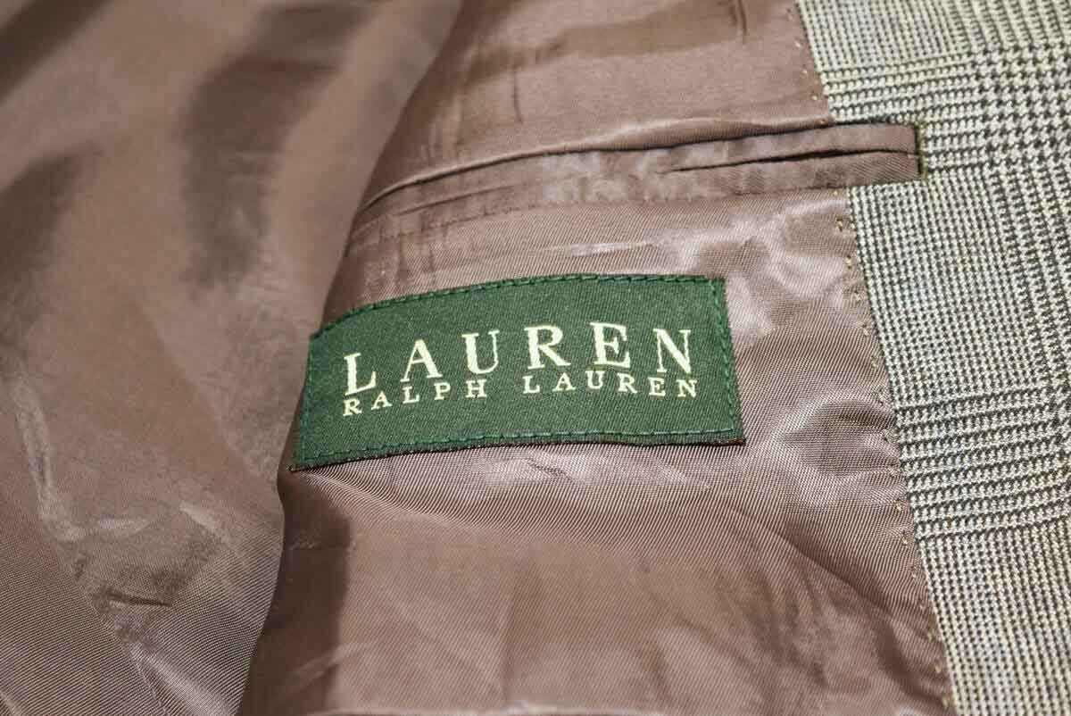 RALPH LAUREN ラルフローレン 2釦 レーヨン ポリ 上質手触り オールシーズン テーラード ブレザー ジャケット L (K0051407)_画像3