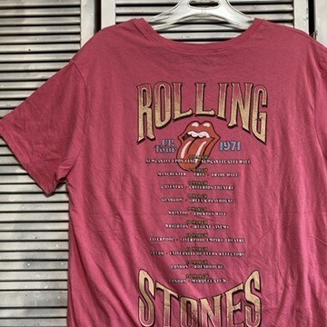BLUL 1円スタート ピンク バンド Tシャツ ローリングストーンズ リップスアンドタン アーティスト 90s 00s ビンテージ 古著 卸 仕入れ