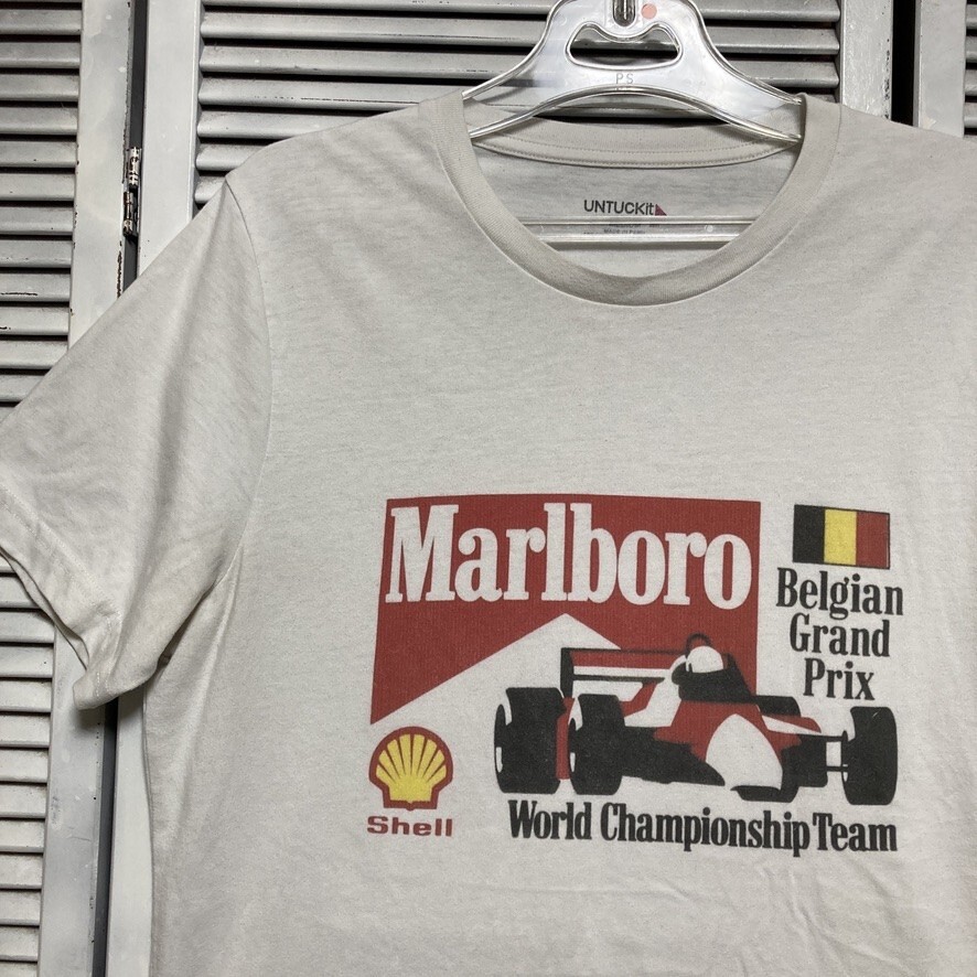 BLZJ 1円スタート 白 レーシング Tシャツ マルボロ Marlboro F1 タバコ スモーク ロゴ 90s 00s ビンテージ 古著 ベール 卸 仕入れ kg