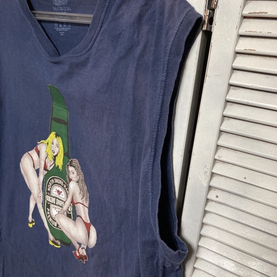 BLYJ 1円スタート ネイビー ピンナップガール Tシャツ ハイネケン ビール アルコール セクシー エロ 90s 00s ビンテージ 古著 卸 仕入れ