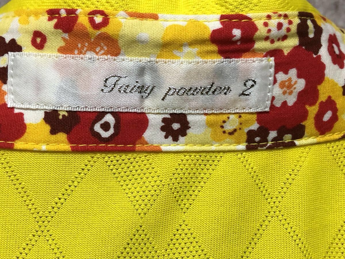 フェアリーパウダー FAIRY POWDER & YOU ポロシャツ 2サイズ ゴルフ GOLF イエロー 花柄 ゴルフウェア_画像5