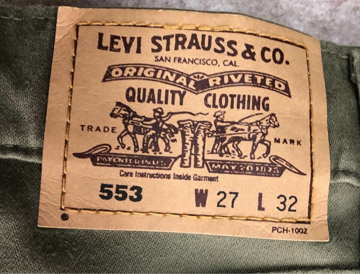 リーバイス Levi’s 553 W27 日本制 J09 チノパンツ カーキ系 カラージーンズ