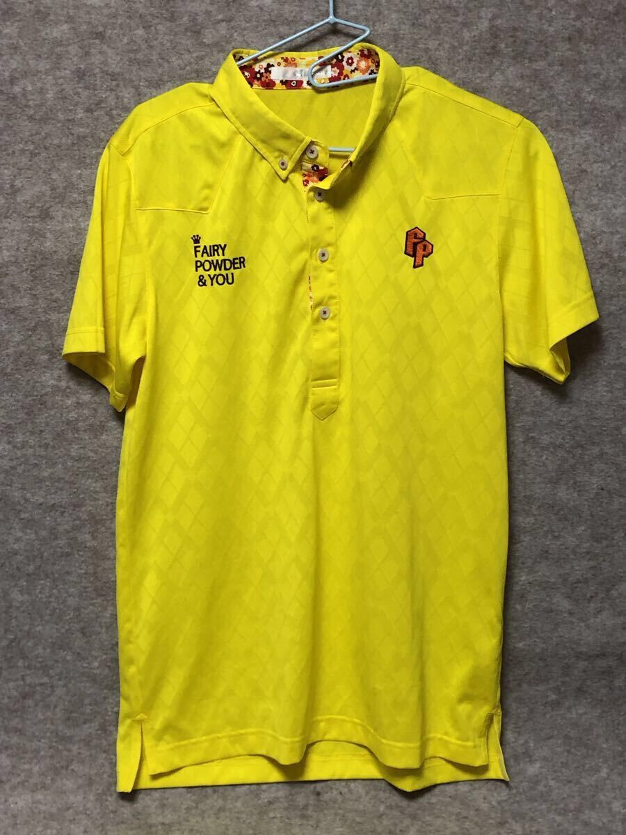フェアリーパウダー FAIRY POWDER & YOU ポロシャツ 2サイズ ゴルフ GOLF イエロー 花柄 ゴルフウェア_画像1