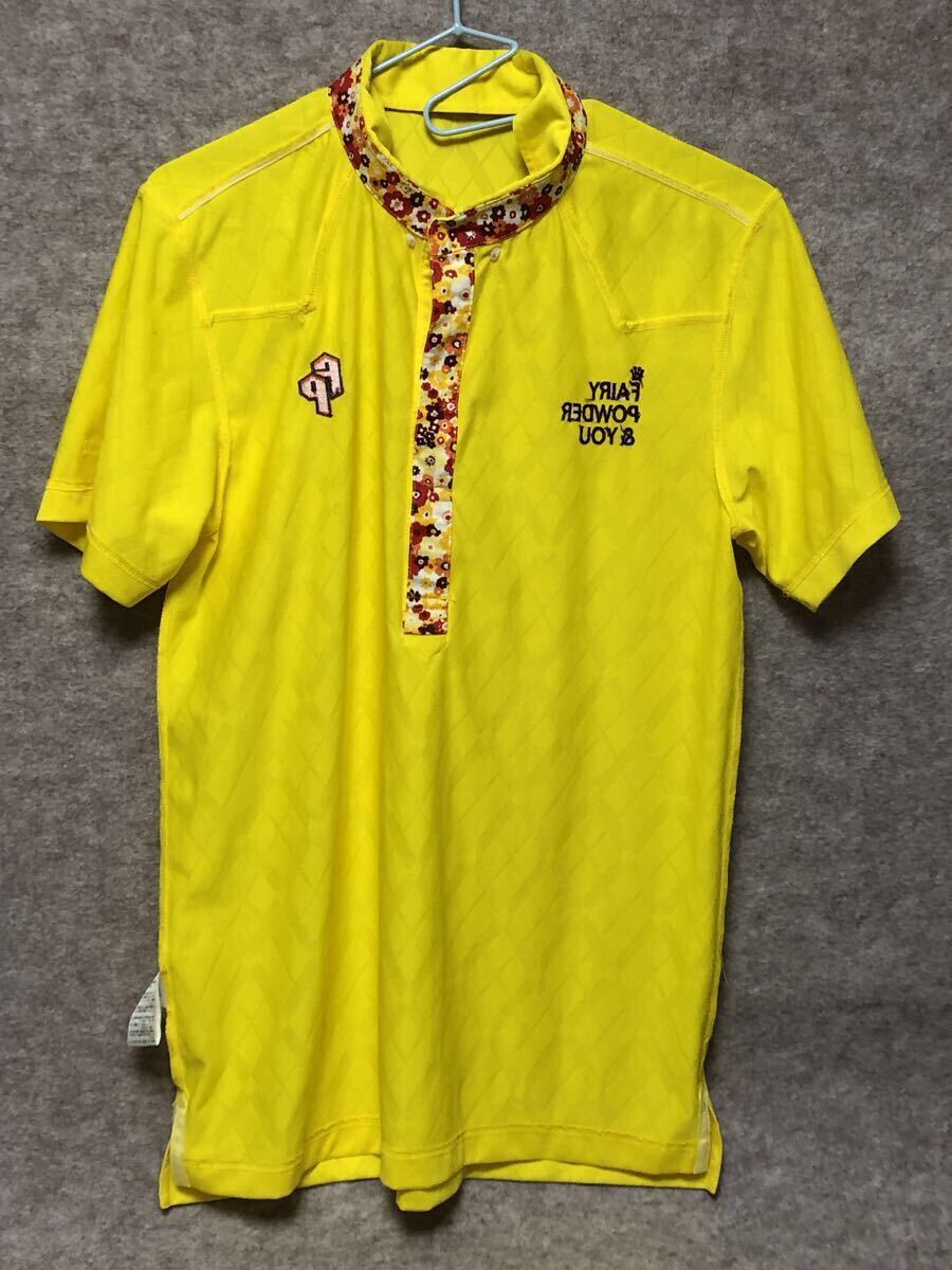 フェアリーパウダー FAIRY POWDER & YOU ポロシャツ 2サイズ ゴルフ GOLF イエロー 花柄 ゴルフウェア_画像3