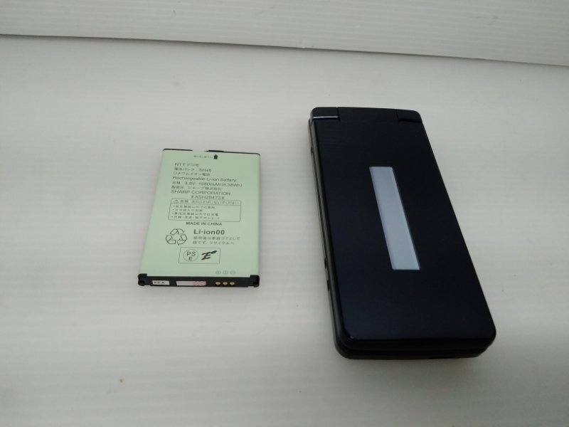 2 送料安 SHARP シャープ NTTドコモ AQUOS アクオス 携帯電話 SH-02L ブラック シムロック解除済み_画像1