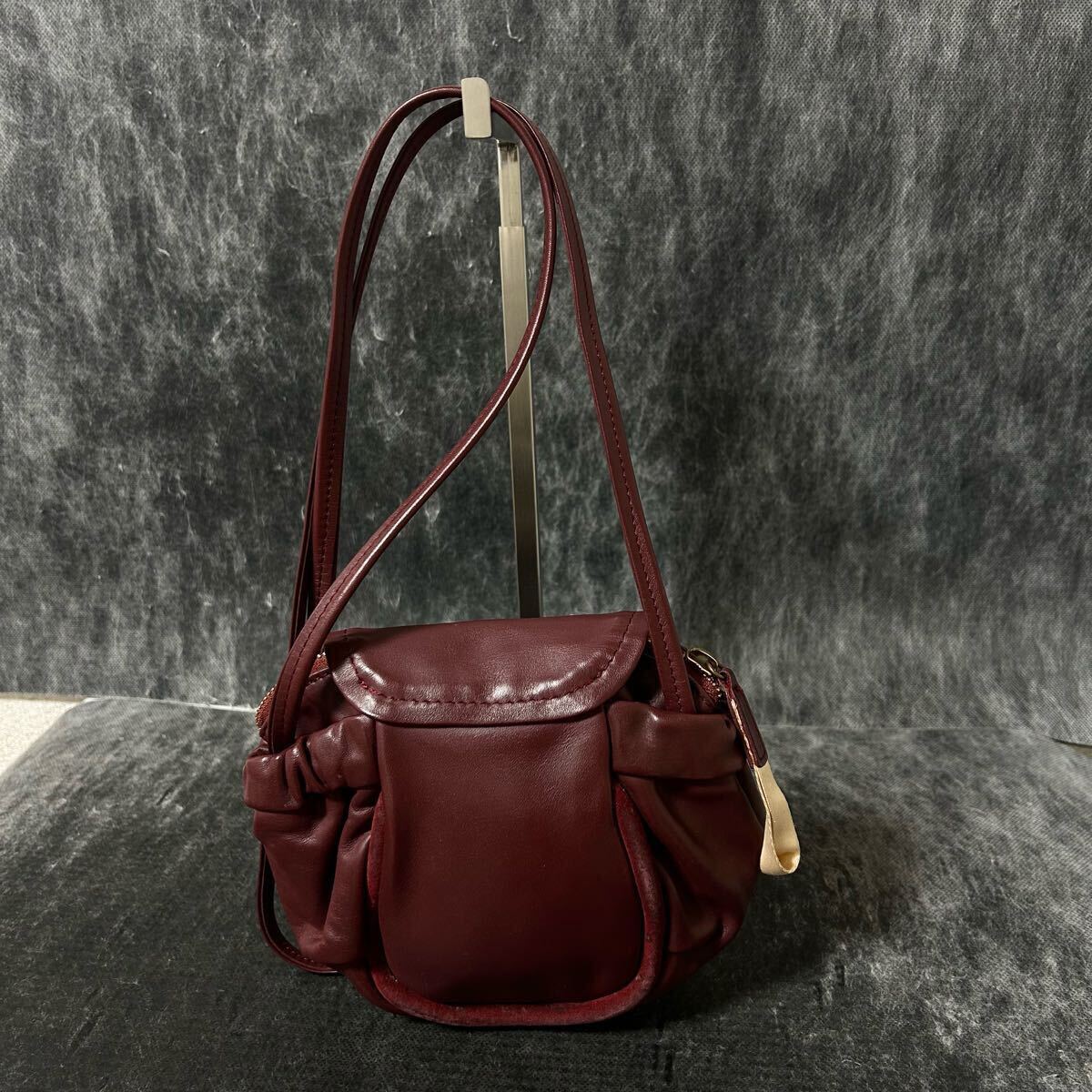 Repetto レペット ショルダーバッグ　肩掛け　レザー　バーガンディ　＊CR_画像3