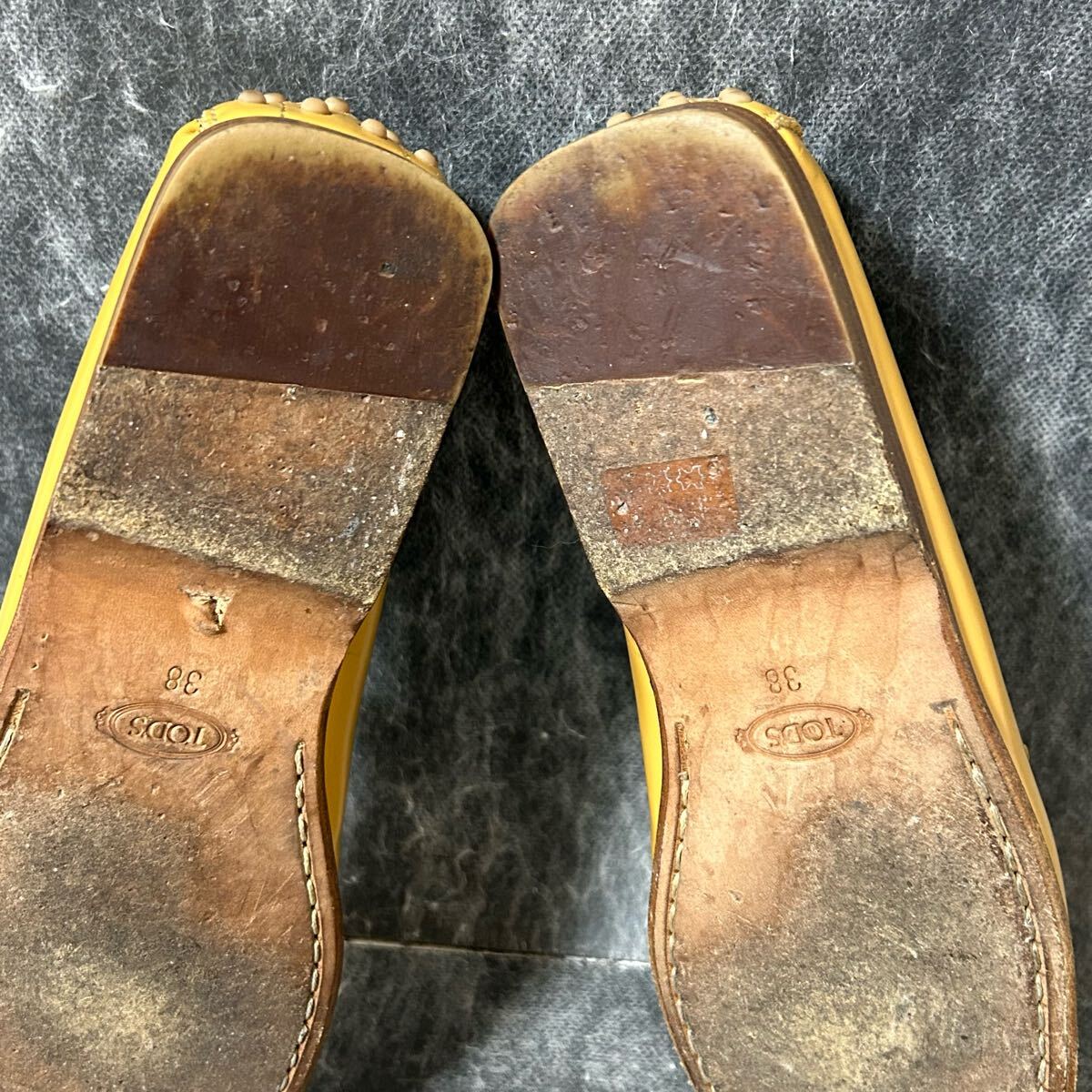 TOD'S トッズ コインローファー　エナメルローファー 38 24cm相当 キャメル　＊EN_画像7