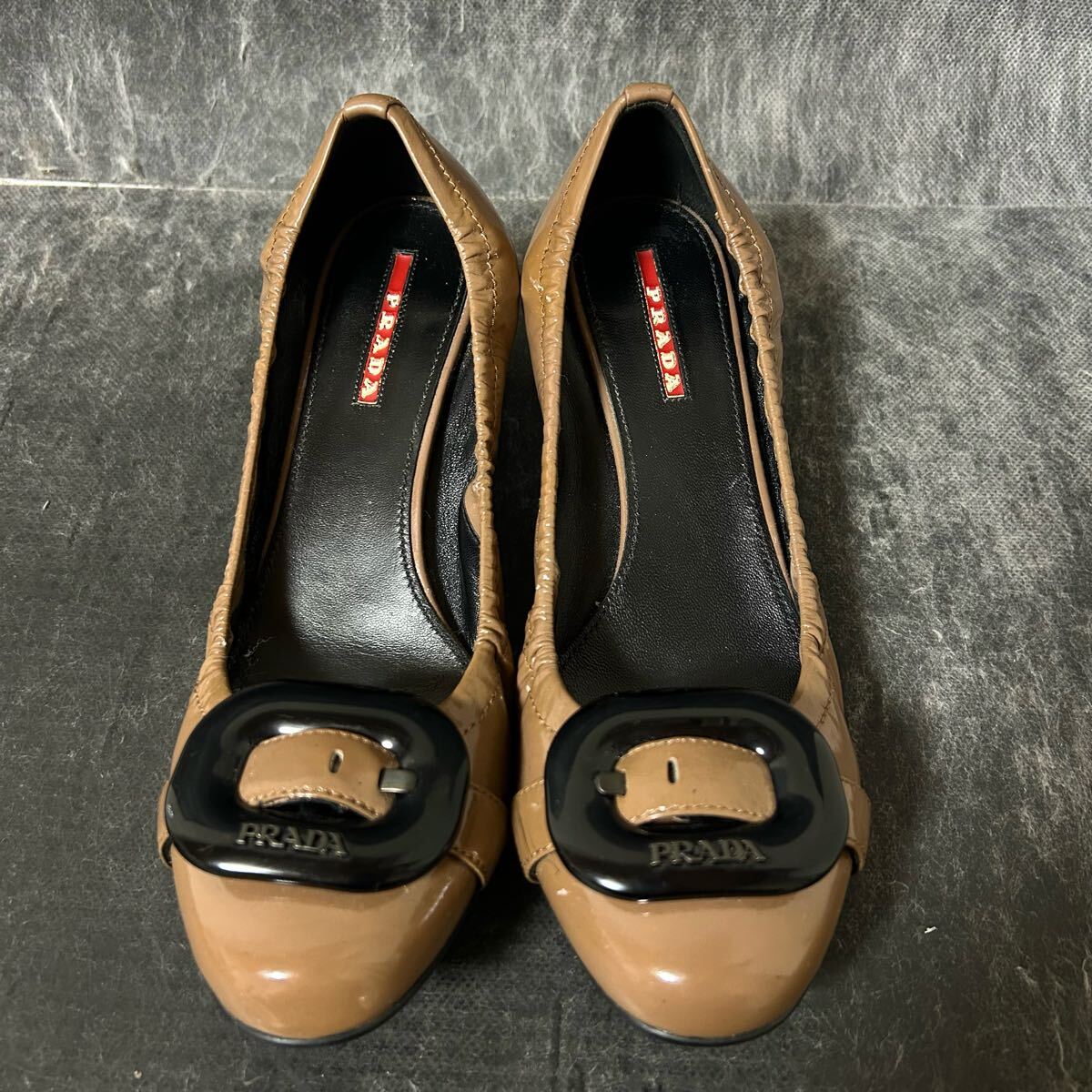 PRADA プラダ エナメルパンプス パンプス 38 25cm相当 ブラウン *AA_画像2