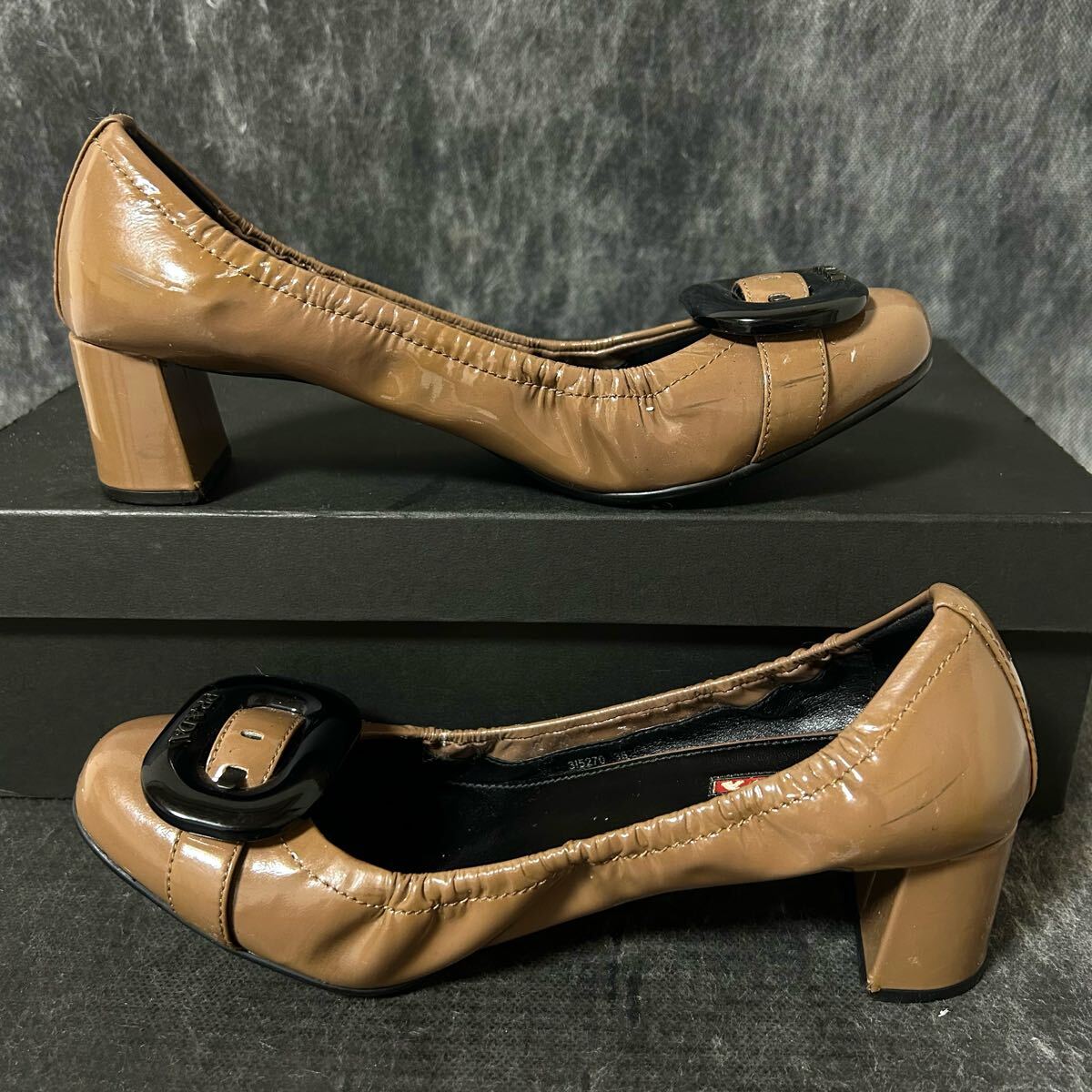 PRADA プラダ エナメルパンプス パンプス 38 25cm相当 ブラウン *AA_画像8