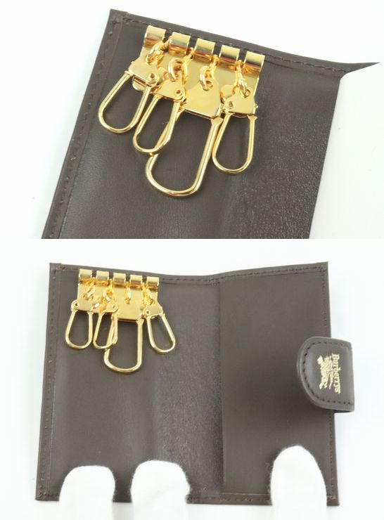 ★1円スタート 売り切り★未使用/自宅保管★Burberrys/バーバリー★キーホルダー/キーケース×2セット まとめて★ノバチェック/ボルドー★