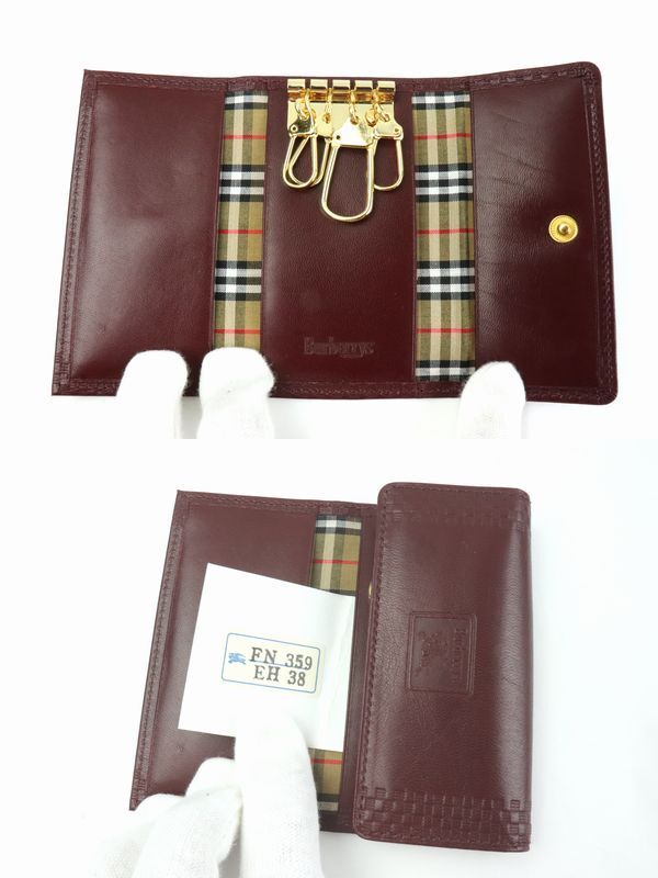 ★1円スタート 売り切り★未使用/自宅保管★Burberrys/バーバリー★キーホルダー/キーケース×2セット まとめて★ノバチェック/ボルドー★