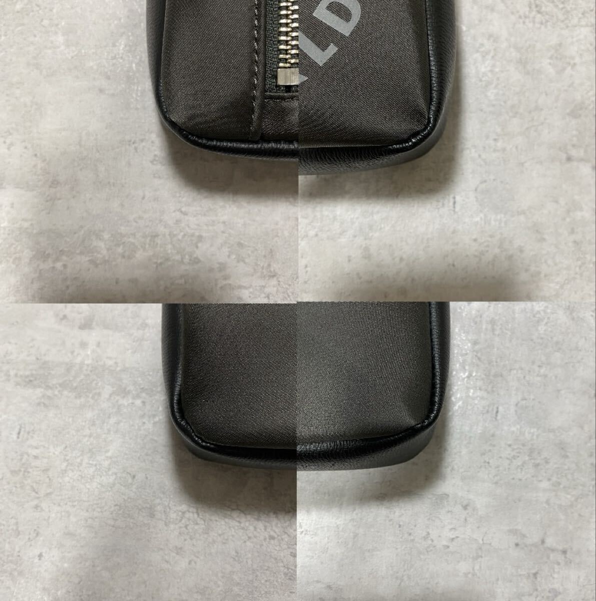 未使用品●現(xiàn)行 Hunting World ハンティングワールド ボディバッグ ショルダーバッグ ロゴ レザー 本革 メンズ サコッシュ 入手困難