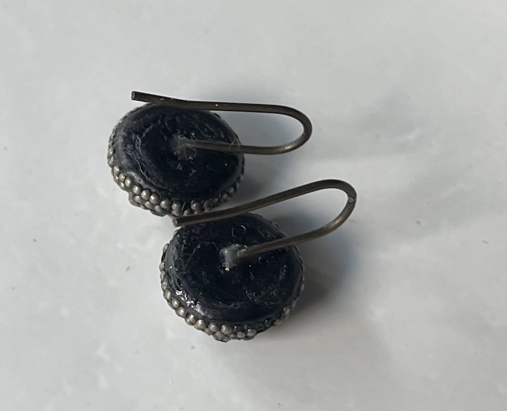 アールデコ セルロイド樹脂+ラインストーンピアス アンティーク ヴィンテージ ヨーロッパアンティーク antique vintage_画像8