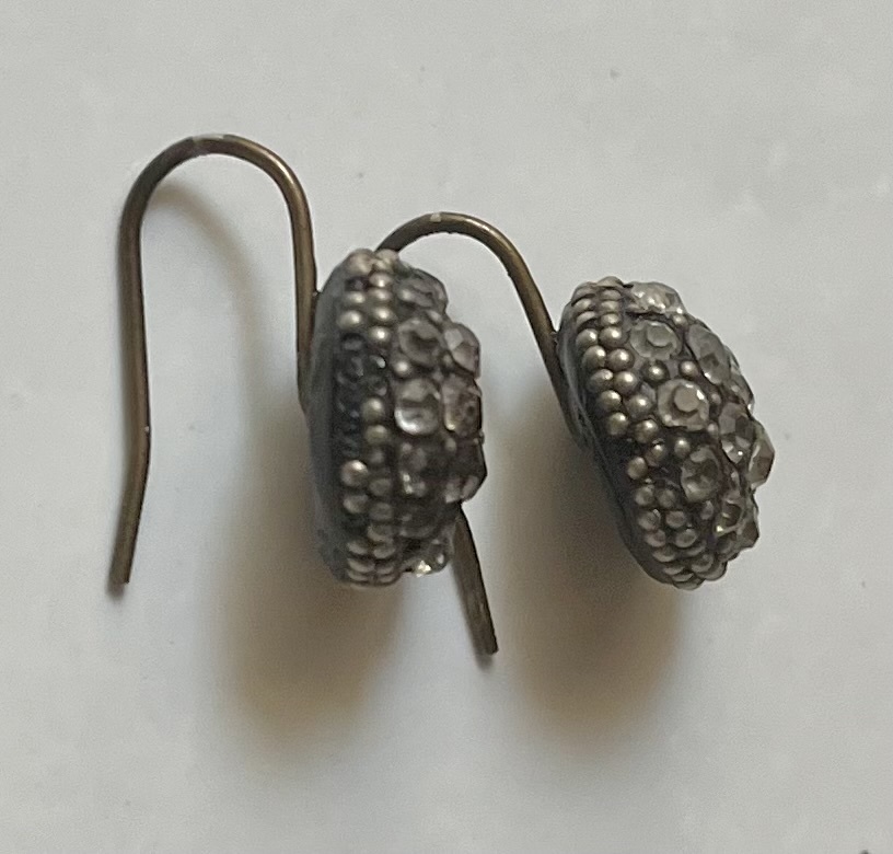 アールデコ セルロイド樹脂+ラインストーンピアス アンティーク ヴィンテージ ヨーロッパアンティーク antique vintage_画像10