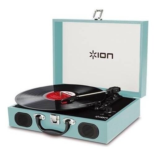 ION AUDIO VINYL TRANSPORT Blue スピーカー搭載 ポータブル トランク型 レコードプレーヤー【送料込】_画像1