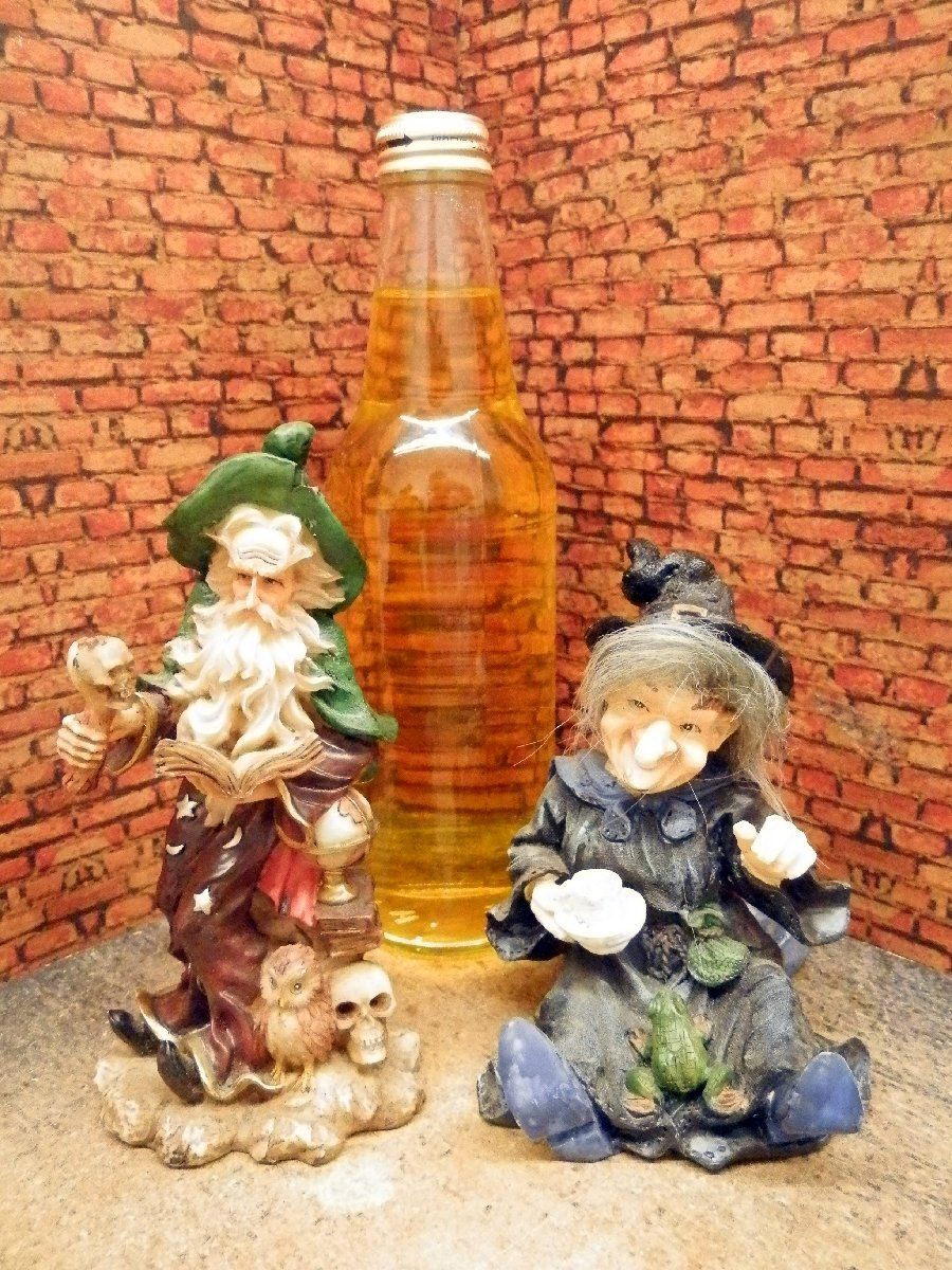 希少★レトロ　魔女2体　置物　陶器　スタンド アンティーク【QQ25092204】_画像6