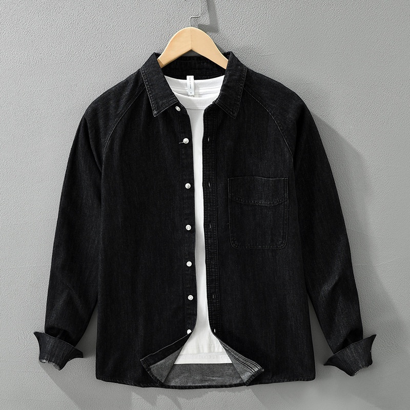 デニムシャツ 長袖シャツ デニム シャツジャケット 新品★メンズ トップス ウエスタンシャツ 春秋服 【M7829】ダークブルー XL_画像10