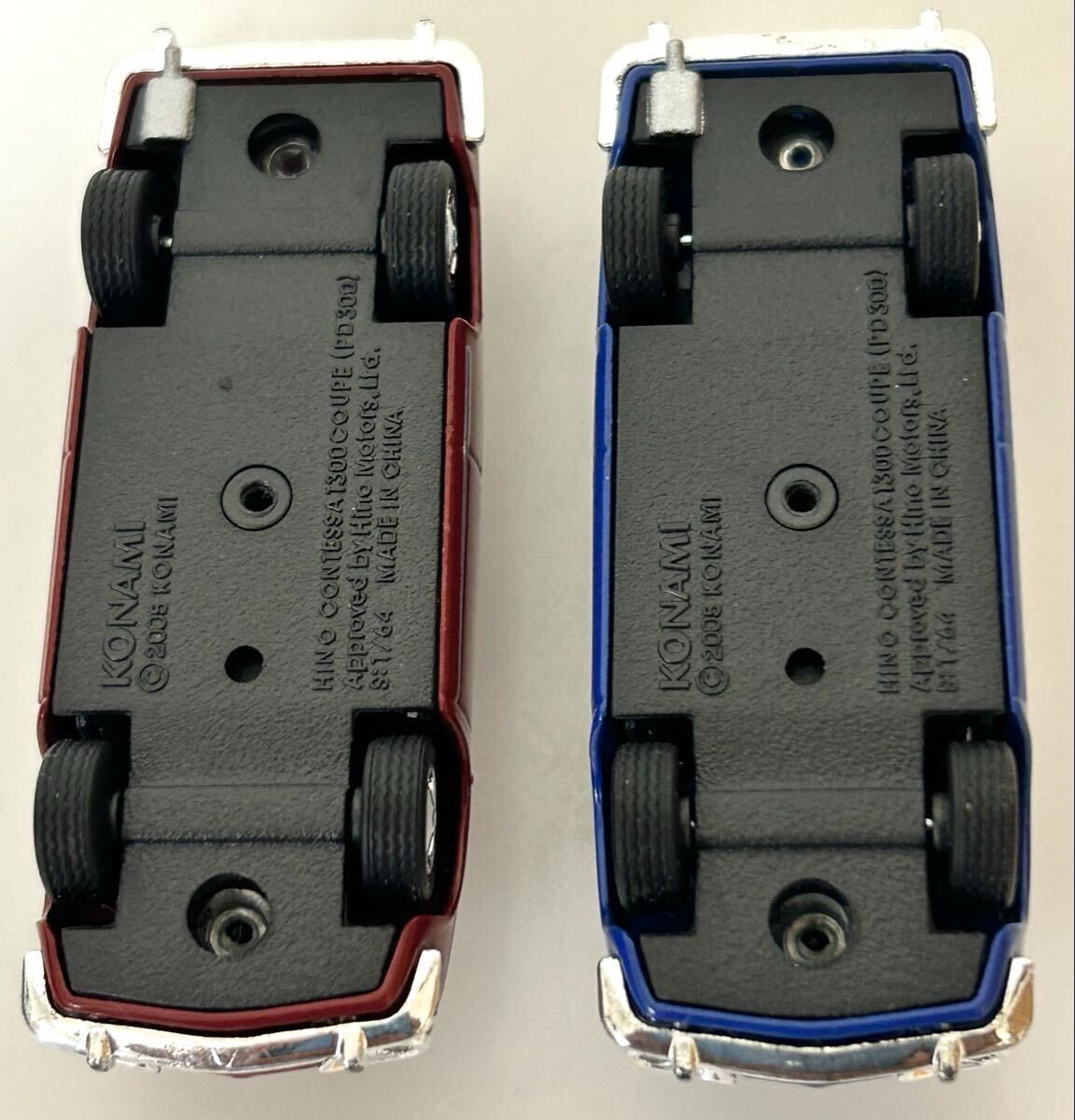 コナミ 絶版名車コレクション 1/64 日野 コンテッサ 1300クーペ PD300 ワインレッド ブルー　送料230円