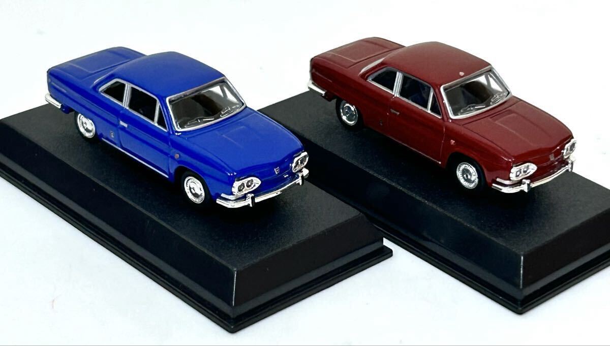 コナミ 絶版名車コレクション 1/64 日野 コンテッサ 1300クーペ PD300 ワインレッド ブルー　送料230円