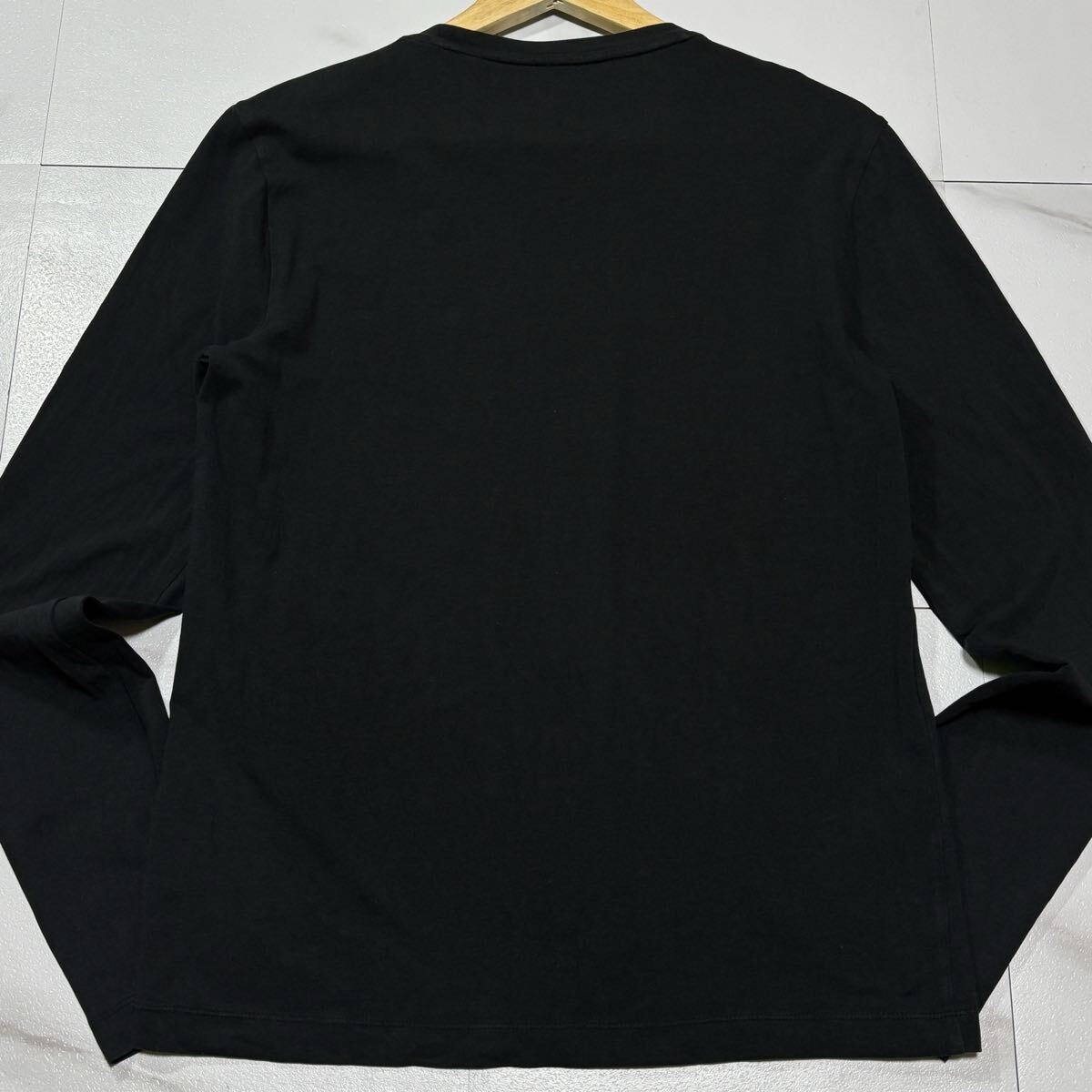 美品/ Lサイズ相當 EMPORIO ARMANI エンポリオ アルマーニ 長袖 Tシャツ EA7 イーグルロゴ ブラック 黒