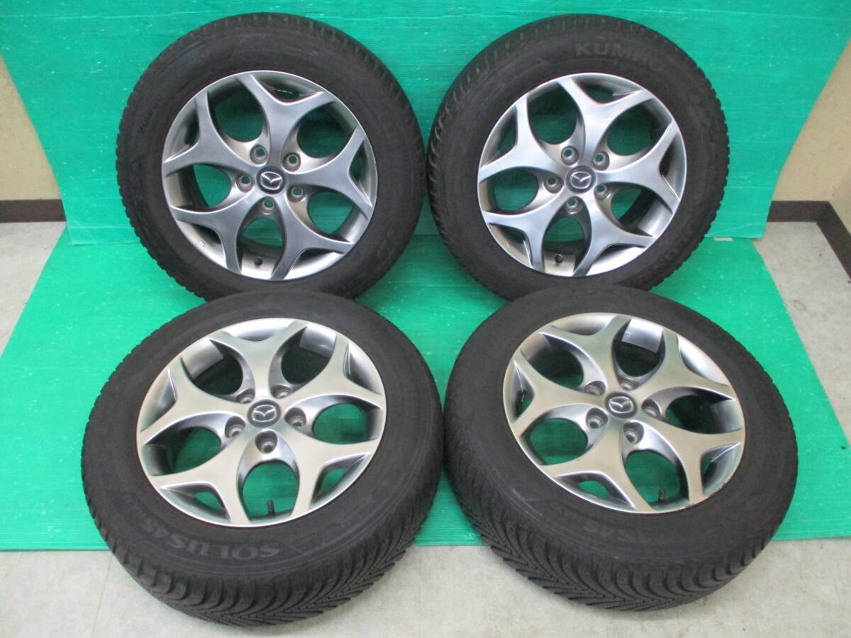 KUMHO SOLUS 4S 205/60R16 オールシーズンタイヤ☆マツダ純正 16×6.5J+50 5H-114.3☆埼玉県発 現物確認OK♪アクセラ マツダ3 アテンザ