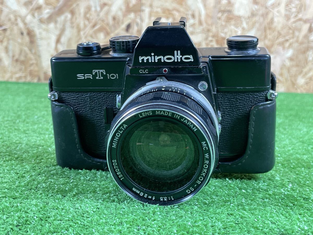 9B98 minolta SR T 101 ミノルタ 一眼レフ フィルムカメラ MC W.ROKKOR-SG 1:3.5 f=28mm 現状品_画像1
