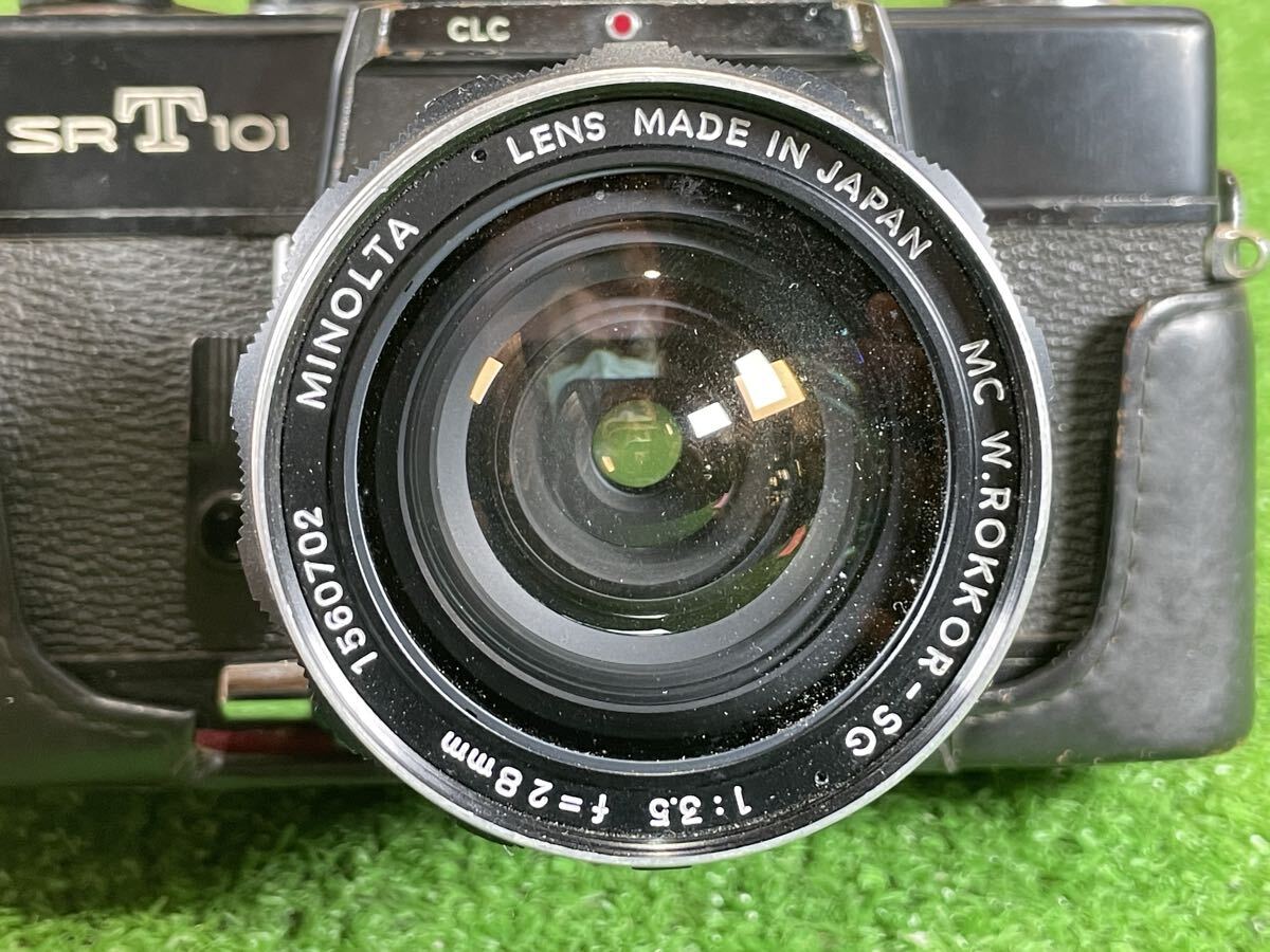 9B98 minolta SR T 101 ミノルタ 一眼レフ フィルムカメラ MC W.ROKKOR-SG 1:3.5 f=28mm 現状品_画像2