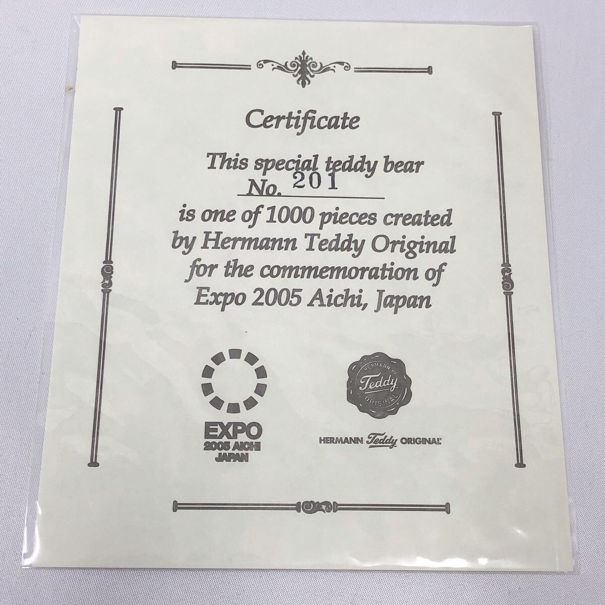 本體美品　HERMANN ハーマン 2005年 愛?地球博 メモリアルテディベア　全長約30cm/マグカップ(未使用) R阿0918