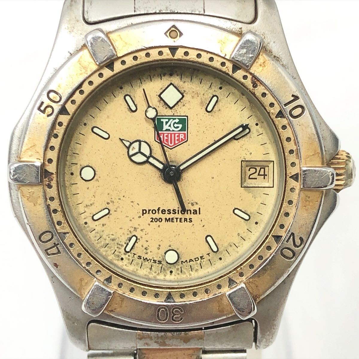 TAG HEUER タグホイヤー 964.006 QZ プロフェッショナル　ゴールド文字盤 デイト　メンズ腕時(shí)計(jì) R店0921