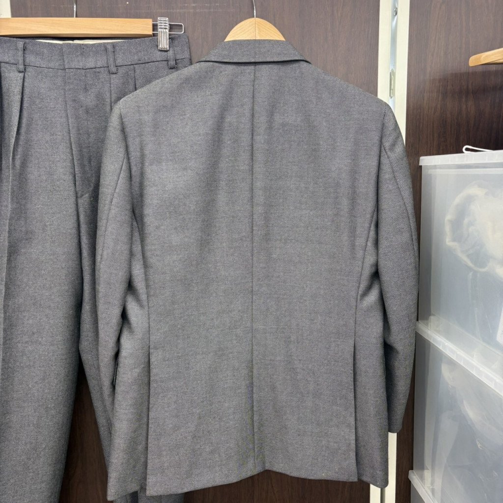 ●Burberrys バーバリー ダブルスーツ 上下セット グレー ウール100％ セットアップ 記名あり HS204980