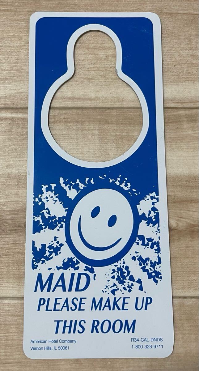 アメリカン雑貨　ホテル　ドアノブ　プレート　サインプレート　起こさないでください　掃除してください_画像2
