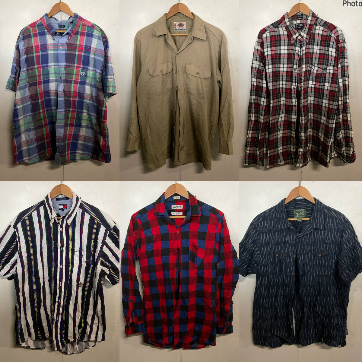 【T1448】★超目玉★ アメリカ古着 全ブランドシャツ 大量40kgベール 大量仕入れ デザイン豊富 半袖長袖 最安値 カラバリ豊富 激安_画像5