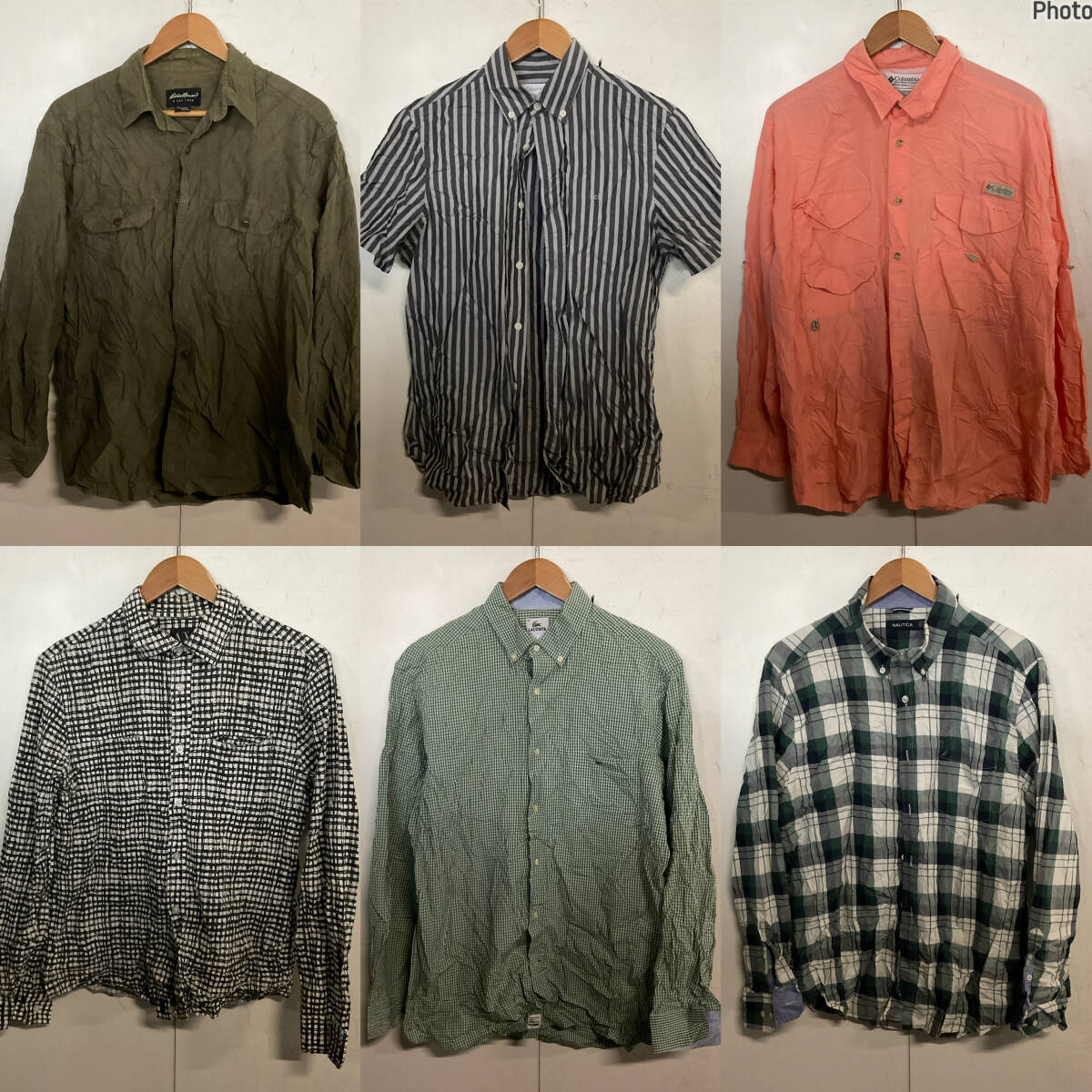 【T1448】★超目玉★ アメリカ古着 全ブランドシャツ 大量40kgベール 大量仕入れ デザイン豊富 半袖長袖 最安値 カラバリ豊富 激安_画像4