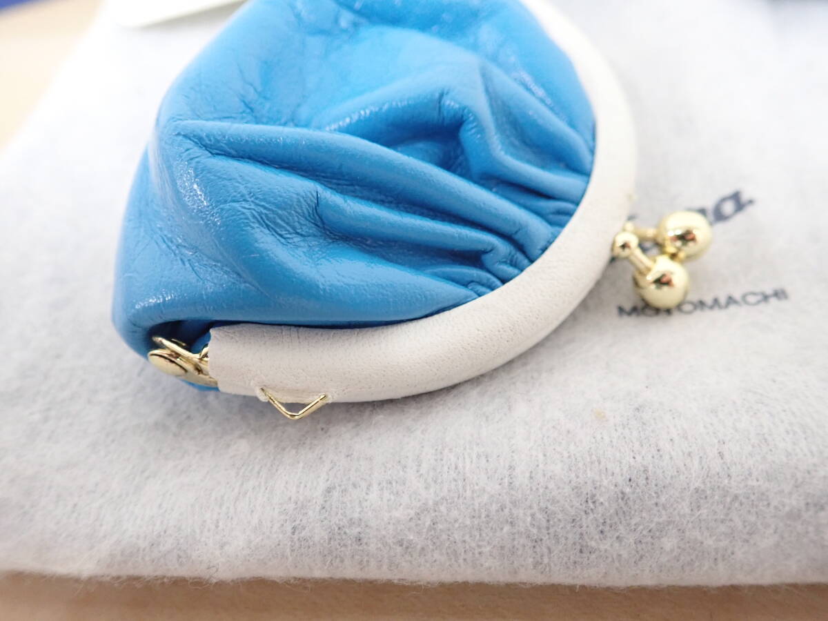 Kitamura キタムラ コインケース 小銭入れ がま口 レザー ブルー系 水色 激安1円スタート