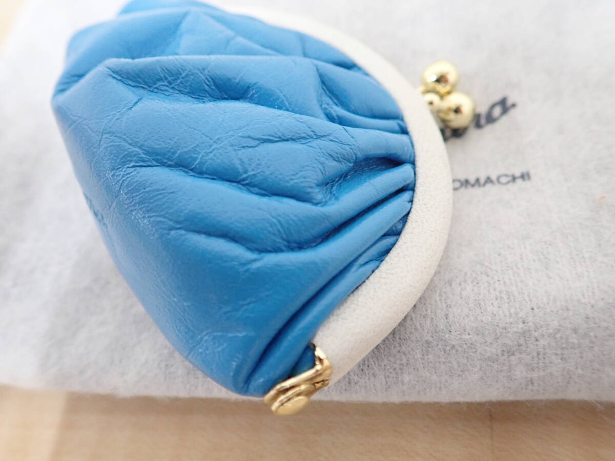 Kitamura キタムラ コインケース 小銭入れ がま口 レザー ブルー系 水色 激安1円スタート