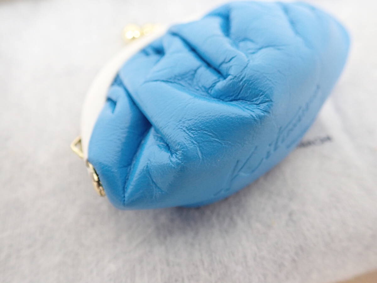 Kitamura キタムラ コインケース 小銭入れ がま口 レザー ブルー系 水色 激安1円スタート